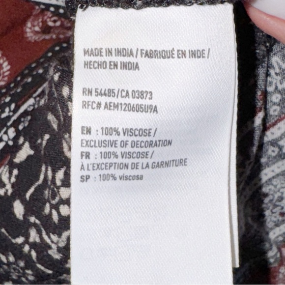 American Eagle Dress Sz Small Black White Floral Casual Boho Peasant Festival - Picture 9 of 12